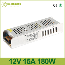 Preço de atacado DC12V 180 W 15A fonte de Alimentação Magro Adaptador AC110v-220v para DC12v Interruptor para 5050 3528 LED Strip Luz 2024 - compre barato