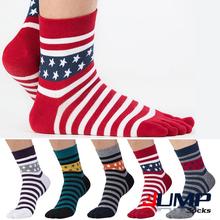 New Arrival 2015 Summer Style Cotton Striped American Flag Five Fingers socks Colorful men's Socks 2024 - buy cheap