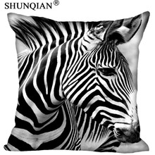 Funda de cojín personalizada Zebra en negro y blanco, cubierta de almohada cuadrada con cremallera (dos lados), imprime tus fotos, fundas para almohada geniales 2024 - compra barato