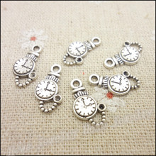 Pingente vintage de prata para relógio, pingente de prata antiga para pulseiras, colar diy, fabricação de jóias de metal, 150 peças 2024 - compre barato
