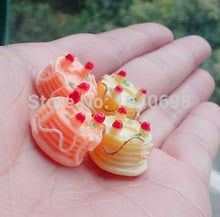 10pcs/lot flat back resin Icecream cake with strawberry biscuit Scrapbook Embellishment DIY Phone Decoration 15mm 2024 - buy cheap