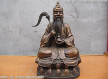 Estátua colecionável de bronze de leão s0275, estátua em bronze de cobre da china daoismo tai chi taoism wudang escuro deus 2024 - compre barato
