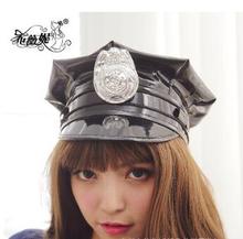 2022 black police hat cosplay police military hat uniform cap police uniform hat halloween party supplies 2024 - buy cheap