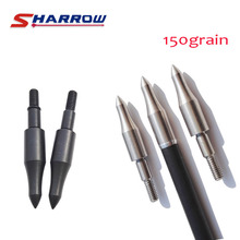 Sharrow-Flecha de acero inoxidable para tiro con arco, accesorio de tiro con punta ancha, grano 150, 10 piezas 2024 - compra barato