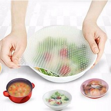 Zorasun 4 pçs reutilizável silicone comida envoltório strech saran envoltório alimentos fresco selo capa multifuncional ferramenta de cozinha 2024 - compre barato