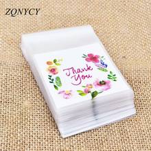 100Pcs Plastic Bags Thank you Cookie&Candy Bag Self-Adhesive For Wedding Birthday Party Gift Bag Biscuit Baking Packaging Bag 2024 - buy cheap