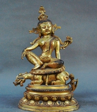 Estátua do buda beast tara kwanyin guanyin bohisatva, bronze do tibete e dourado 2024 - compre barato