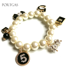 New Trendy Pearl Bracelets & Bangles for Women Bijoux Crystal No.5  Luxury Pearl Bracelet Pulseiras Feminina Gift Jewelry 2024 - buy cheap