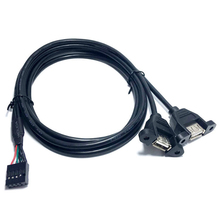 50cm 9 Pin To Dual USB 2.0 Type A Female Cable Motherboard Cord 2024 - buy cheap