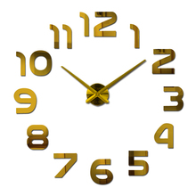 Relógio acrílico espelhado diy, relógio adesivo de parede, grande, decorativo, de quartzo, moderno, entrega grátis 2024 - compre barato