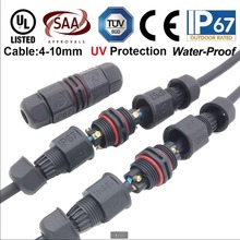 IP67 15A 2 3 Pino Adaptador Do Conector À Prova D' Água de Travamento do Parafuso conector do Cabo Conector do Fio Elétrico à prova de água Industrial