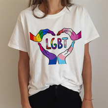 Lgbt Gay Pride Shirt Rainbow Lesbian summer top tshirt women white t shirt 2020 streetwear tshirt ulzzang plus size 2024 - buy cheap