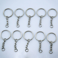 10Pcs DIY Silver Tone Keyring Blanks Key Chains Split Rings with 4 Link Chain 2024 - buy cheap