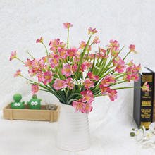 Buquê de flores de seda artificial borboleta orquídea arranjo de flor com folhas verdes de plástico DIY para o casamento decoração de casa 2024 - compre barato