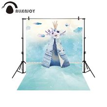 Allenjoy backgrounds for photo studio watercolor Indian tent flower children backdrop photocall photobooth photo prop printed 2024 - buy cheap