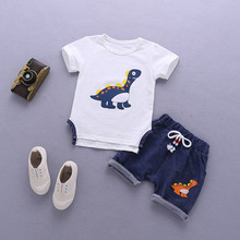 Conjunto de roupas esportivas para meninos bibicola, camiseta e calças curtas para crianças meninos 2 peças 2024 - compre barato