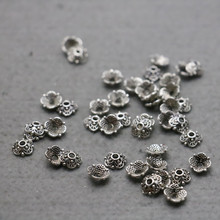 10 Uds. Accesorios para accesorios, accesorios para componentes, cuentas separadas, adornos de flores de aleación, fabricación de joyas DIY, placa de plata de 3x8mm 2024 - compra barato