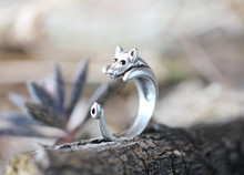 Anel retro ajustável de porco, anel de alta qualidade com design masculino de suíno anéis de promessa para presente aros 2024 - compre barato