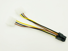 Высокое качество 2 x Molex к PCI-E адаптер питания 4Pin 4 Pin 6 Pin 6 Pin видеокарта конвертер кабель для майнинга биткоина 2024 - купить недорого