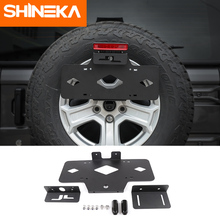 SHINEKA Registration Plate Holder Car Rear Spare Tire Metal License Plate Mount Bracket Holder for Jeep Wrangler JL 2018-2020 2024 - buy cheap