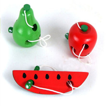 Montessori Kids Educational Toys Fun Wooden Toy Worm Eat Fruit Apple Pear Early Learning Teaching Aid Baby Toy For Kids Gift 2024 - buy cheap