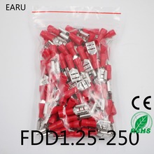 FDD1.25-250 insulating Female Insulated Electrical Crimp Terminal Connectors Cable Wire Connector 100PCS/Pack FDD1-250 FDD 2024 - buy cheap