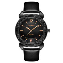 Saatleri 2019 Luxury Fashion Faux Leather Mens Blue Ray Glass Quartz Analog Watches mens watches top brand Masculino Reloj 30 2024 - buy cheap