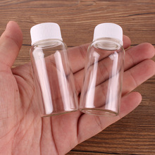 24pcs 27*58mm 20ml Transparent Glass perfume Spice Bottles Container with White Plastic Screw lid Tiny Jar Vials DIY Craft 2024 - buy cheap
