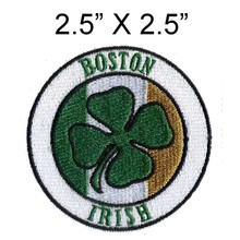 Parche bordado ancho de trébol de cuatro hojas, 2,5 ", para texto de lucky/IRISH/BOSTON 2024 - compra barato