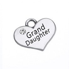 RAINXTAR Fashion Alloy Heart Charms Daughter Grand Daughter Message Pendant Charms 50pcs 15*17mm AAC1613 2024 - buy cheap