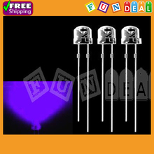 Free Shipping! 100pcs 5mm 2000mcd Super Bright Round Light Bulb UV/ Purple Color LED Lamp LED Light emitting Diodes Wholesale 2024 - купить недорого