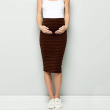 Женская комфортная юбка-карандаш в полоску с высокой талией, с корсетом для беременных, в полоску, для беременных #4 2024 - купить недорого