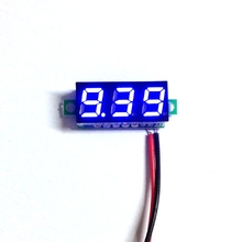 Voltímetro digital super mini 0.28 pol. para carro, monitor de bateria com 20 lâmpadas led azul dc 3.5-30v 2024 - compre barato