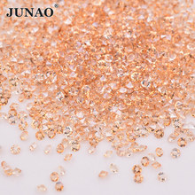 JUNAO-Mini diamantes de imitación para uñas, 1,2mm, 15 colores, transparente, champán, circonita, piedras de cristal, Point back, para decoración de uñas, joyas de decoración 2024 - compra barato