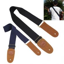 IRIN Suitable Adjustable Belt Woven Cotton Strap with Leather Ends for Electric Acoustic Folk Guitars 2024 - buy cheap