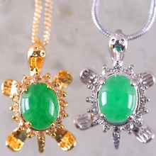 Men Women Fashion Jewelry Gift 15X25MM Animals Sea Turtle Natural Stone Green Jades Pendant  1Pcs K274-275 2024 - buy cheap