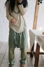 YoYiKamomo-Camisa de lino y algodón para mujer, ropa holgada de manga larga, talla grande, 2017 2024 - compra barato