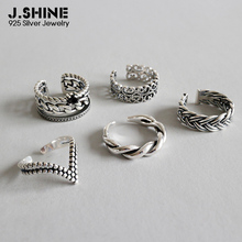 JShine S925 Sterling Silver Rings for Women Vintage Geometric Twist Knuckle Cubic Zirconia Adjustable Rings Fashion Jewelry 2024 - buy cheap