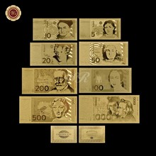 Germany Gold Banknote Set Pure Gold Plated 5.10.20.50.100.200.500 1000 German Mark Paper Money UNC Bill Gift 2024 - buy cheap