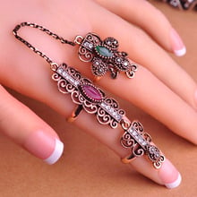 Newest Design Turkish Exquisite Mid Rings Fashion Vintage Turkish Jewelry Aneis Masculinos Anillos Anti Gold Party Accessories 2024 - buy cheap