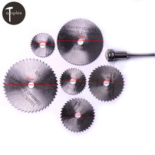 Disco de rueda de hoja rotativa Circular, mandril de 1/8 pulgadas para herramientas de Metal Dremel, sierra de corte de madera, Mini HSS, 6 uds. 2024 - compra barato