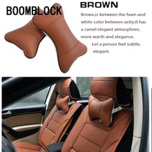 BOOMBLOCK-Juego de 2 unids/set de almohadas de cuero genuino para coche, para Mercedes W204 W210 AMG Benz E36 Bmw E90 E60 Fiat 500 Volvo S80 2024 - compra barato