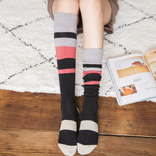Peonfly meia-calça de algodão listrada, cinta larga, arco-íris, costura alta, feliz, feminina, engraçada, colorida, casual, outono 2024 - compre barato