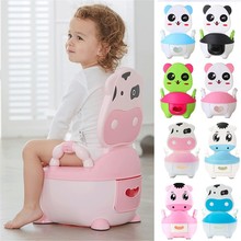 Portable Baby Pot Panda Dog Cow Infant Road Pot Children's Potty Folding Toilet Seat with Soft Pad Portable Baby Potty Training 2024 - buy cheap