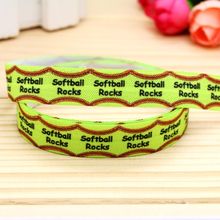 5/8'' Free shipping Fold Elastic FOE softball printed headband headwear hairband diy decoration wholesale OEM P5382 2024 - buy cheap