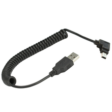 Кабель для зарядки USB 2.0/Mini USB, 40 см, с изгибом под углом 90 градусов, для передачи данных, выдвижной 2024 - купить недорого