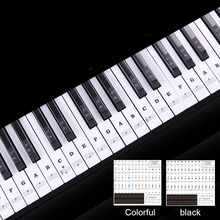 Клавиатура для пианино, ПВХ-наклейка, бигиннеры для нот, наклейка в музыкальном стиле 54, 61, 88 клавиш, фортепианная наклейка, сменная этикетка, Электронная наклейка для ключей 2024 - купить недорого
