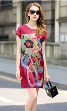 2020 summer new women's loose end and medium length silk mulberry silk dress 2024 - buy cheap