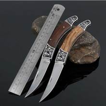 Folding High hardness blade wood handle camping hunting survival stainless steel knives Tactical Mini Folding Folder Knife 2024 - buy cheap