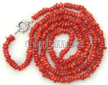 Qingmos Long 32 inch 8-10mm Natural Red slice Coral Necklace -5809 Wholesale/retail Free shipping 2024 - buy cheap